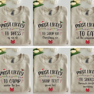 Bijpassende kersttrui, meest waarschijnlijk op shirt, kerstfamilieshirt, kerstshirt, bijpassende kerstshirt, aangepaste kerstnaam