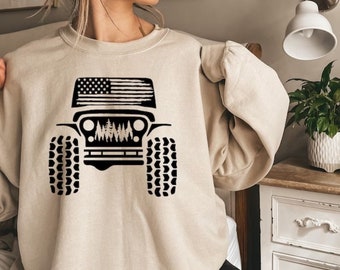 American offroad sweatshirt, Offroad forest shirt, USA Flag sweatshirt, US Offroad, 4WD offroad shirt, Amarican Flag, 4wd Flag Usa, gift for