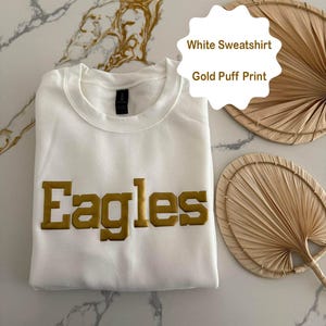 Custom Team Sweatshirt, Mascot Crewneck, Puff Print University Sweater, Embossed College Pullover, Sports Game Gift, Personalized Name Shirt