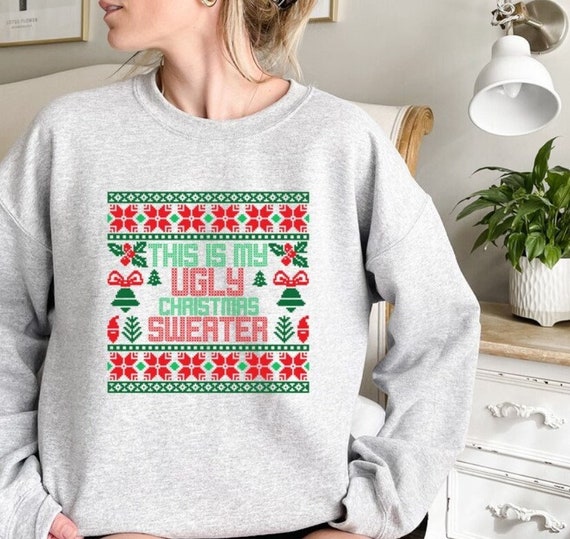 Women's Ugly Christmas Sweater – Funny Santa Claus Design, Cozy Acrylic Pullover For Holiday Parties