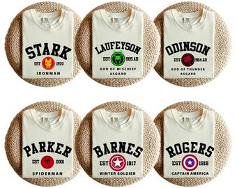 Captain America Shirt,Avengers Shirt,Superhero Shirt,Falcon Shirt,Stark,Parker,Rogers,Barnes,Odinson & Laufeyson Shirts,Winter Soldier Shirt