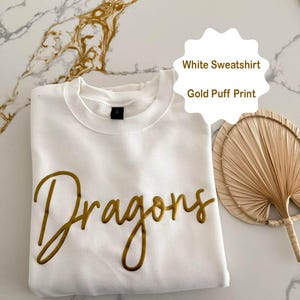 Custom Team Sweatshirt Mascot Sweatshirt, Puff Print University Sweater Embossed College Pullover Sports Game Gift Personalized Name Shirt