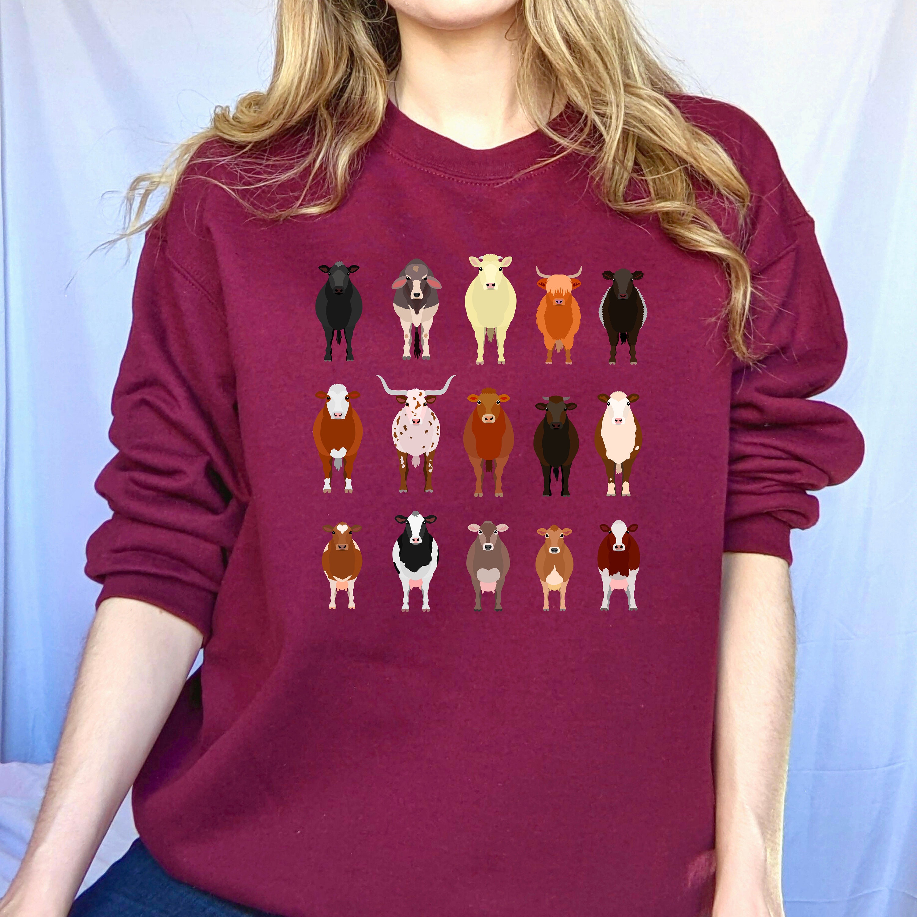 Cow Sweatshirt Gift For Farmers, Western Lover Sweatshirt, Cowboy Sweater, Cute Cowgirl Hoodie, Highland Cow Hoodie, Funny Cow tshirt