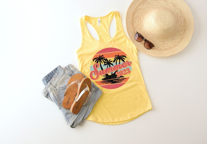 Summer 2023 Tank Top,Retro vintage summer tank,Summer tank, Summer Time Tank, Summer Trip Shirt, Summer Beach Shirt, Beach Girl Shirt image 1