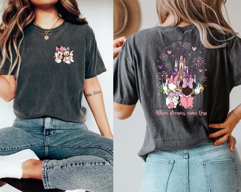 Komfortfarben Minnie Daisy wo Träume wahr werden Shirt, Disney mit meinen Besties Girls Reise Shirt, beste Freunde passende Shirts