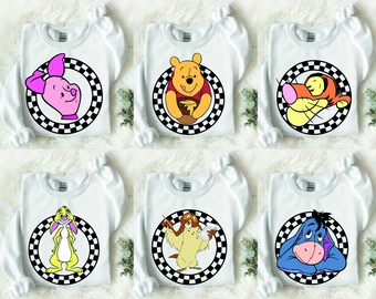 Retro Winnie The Pooh Sweatshirt, Pooh And Friends shirt, Disney Pooh Shirt, Checkered Pooh Shirt, Pooh Bear And Co Shirt, Winnie The Pooh