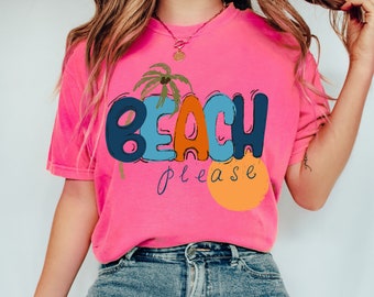 Comfort Colors Beach Please Shirt, Koszulka plażowa, Koszulka letnia, Koszulka wakacyjna, Koszulki plażowe - Koszulka Wave - Koszulka plażowa - Koszulka Beach Trip
