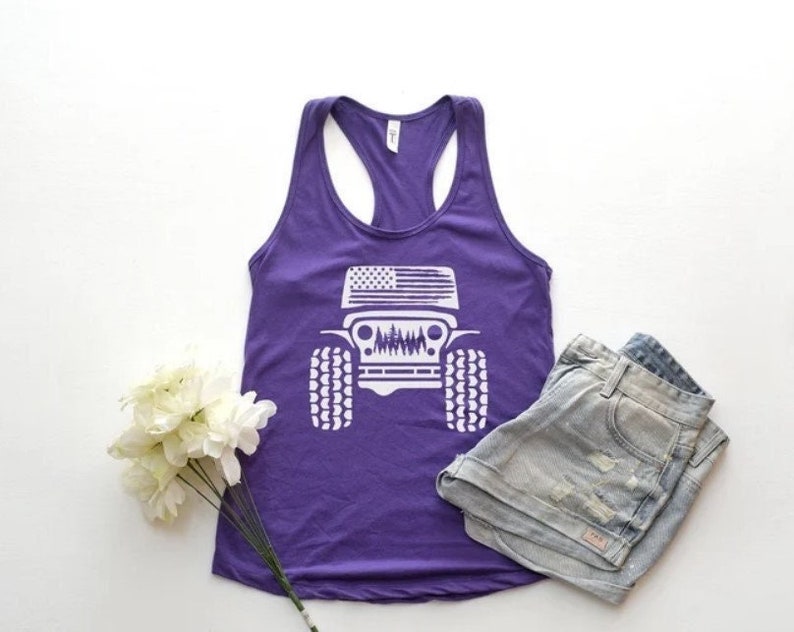 American offroad tanktop, Offroad forest shirt, USA Flag shirt, US Offroad, 4WD offroad shirt, Amarican Flag, 4wd Flag Usa, tank top, image 1