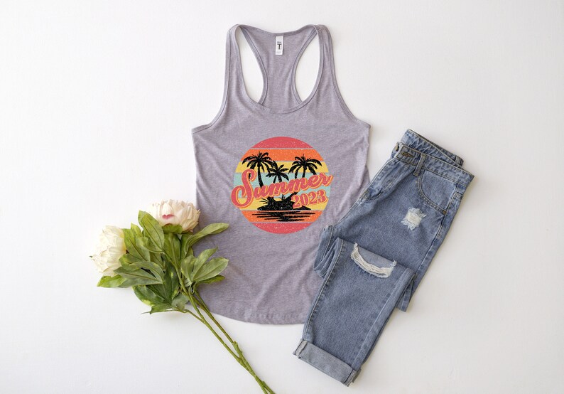 Summer 2023 Tank Top,Retro vintage summer tank,Summer tank, Summer Time Tank, Summer Trip Shirt, Summer Beach Shirt, Beach Girl Shirt image 4
