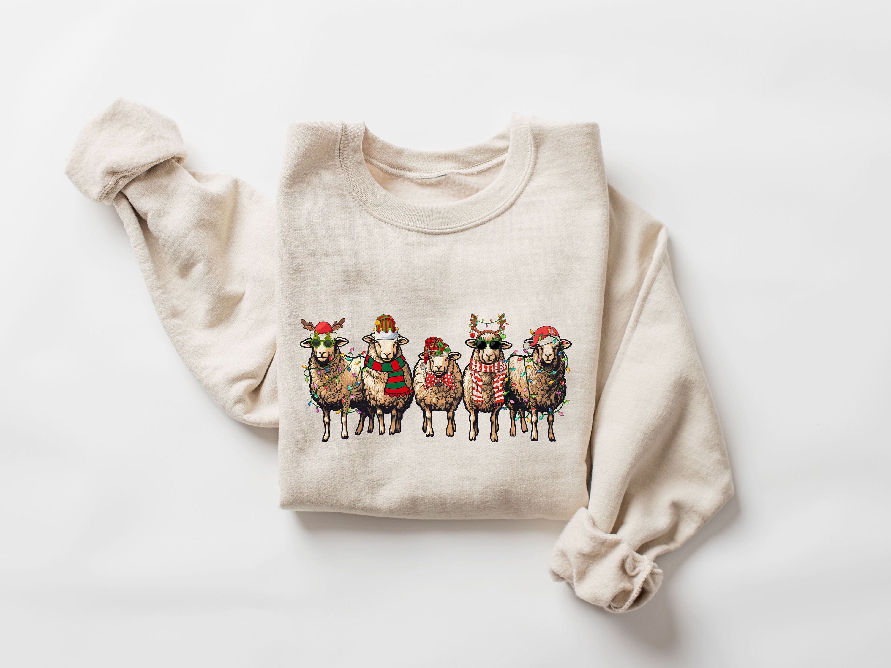 【メール便送料無料対応可】 Sheep Sweater Sheeps Sweatshirt,christmas Light Christmas トップス