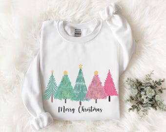 Sweat arbre de Noël, pulls de vacances pour femmes, sweat d'hiver, pull de Noël, col rond de Noël, cadeau de Noël, pull de Noël