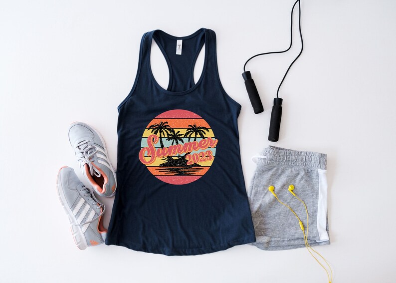 Summer 2023 Tank Top,Retro vintage summer tank,Summer tank, Summer Time Tank, Summer Trip Shirt, Summer Beach Shirt, Beach Girl Shirt image 2
