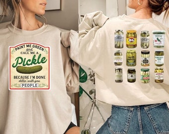 Vintage Canned Pickles Sweatshirt,Pickle Jar Shirt, Pickle Lovers Shirt,Canning Season Sweatshirt, Funny Sweatshirt