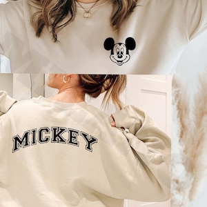 Vintage Mickey Sweatshirt,Back and Front design, Disney Crewneck Sweatshirt, Disney Trips Sweatshirt, Disneyland Shirt, Family Disney Shirt,