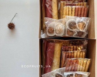 Zuckerfreie Fruchtlederbrötchen & Walnuss-Süßigkeitsbox