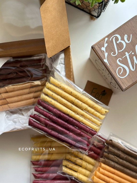 No Sugar Added Fruit Leather Rolls: Apple, Banana, Strawberry - 40 pc Box