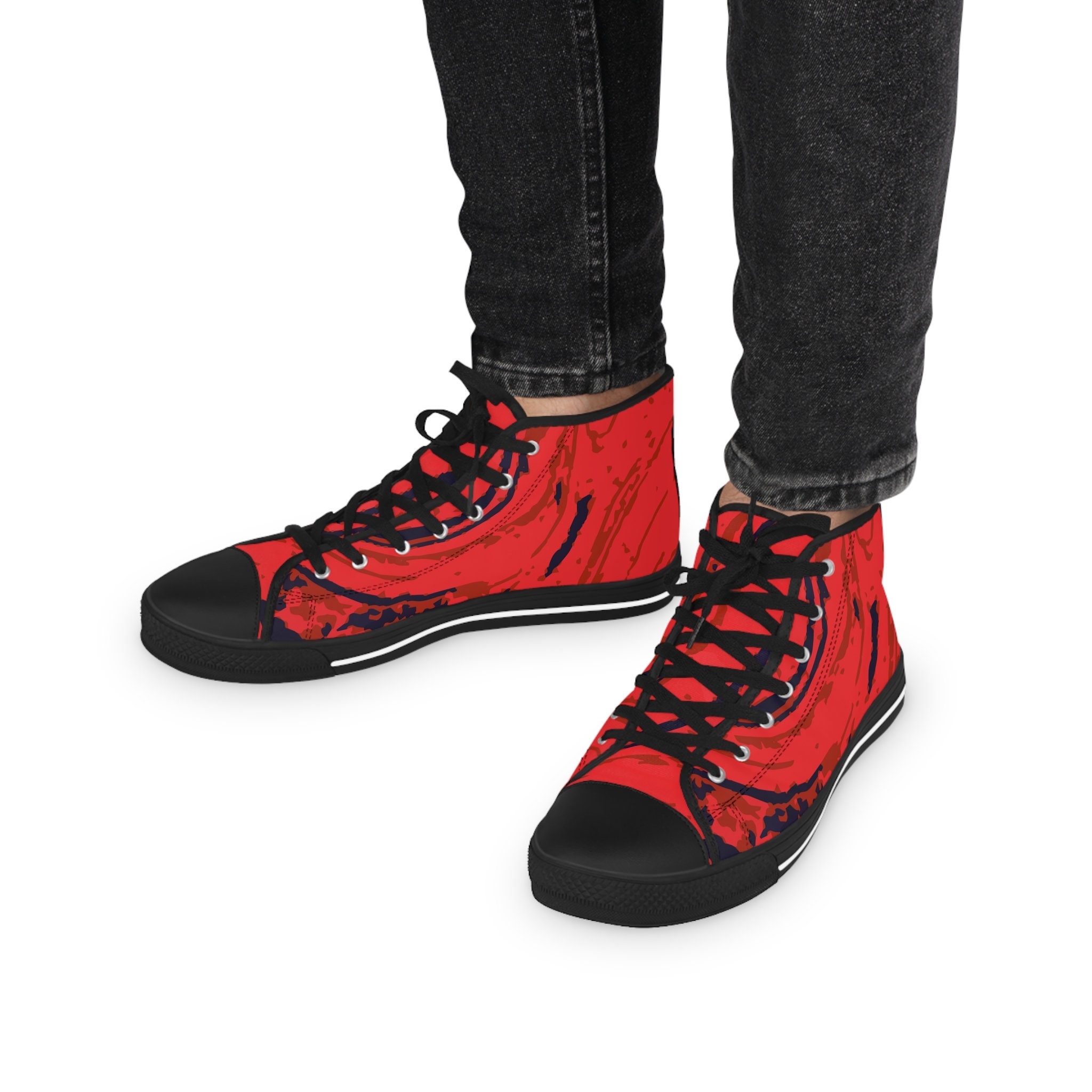 Zapatillas altas rojas abstractas para hombre, zapatillas, zapatos, Converse, zapato gráfico