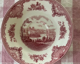 Vintage Johnson Brothers Red White Dinner Plate 9 7/8