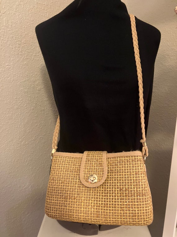 Italian rattan/ straw wicker crossbody bag Gem