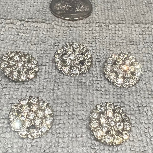thumbnail image 2 of 10pcs 12mm Round Clear Crystal Rhinestone Buttons By CraftbuddyUS - Sparkly Diamante Buttons For Crafts & Sewing 2 of 9
