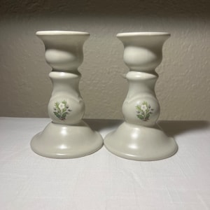 Set of two Christmas Heirloom Pfaltzgraff candlesticks