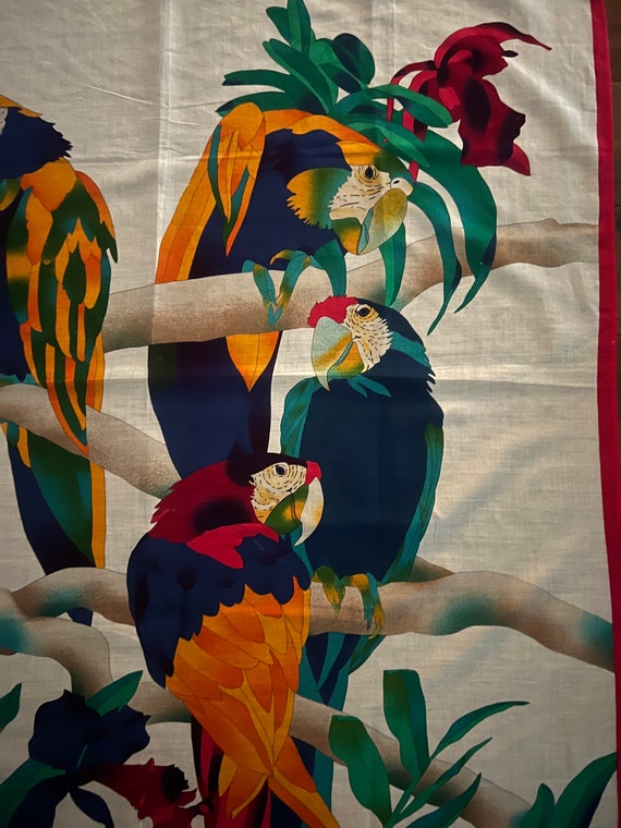 Ginnie Johansen cotton Parrot Scarf, 1987 - image 4