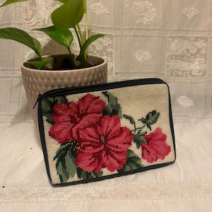 Monedero pequeño de punto de aguja vintage, monedero, billetera.