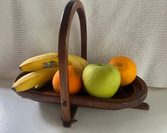 Vintage handmade collapsible wooden basket, Steven Gray