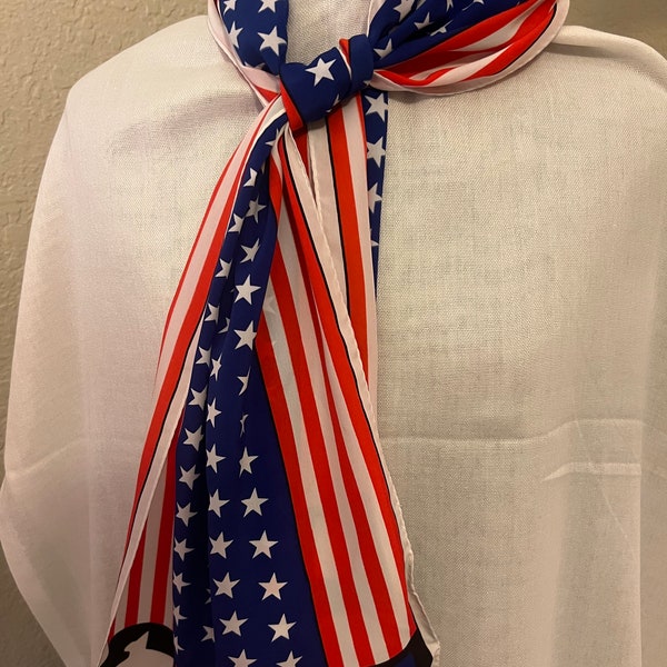 American & Texas flag scarf