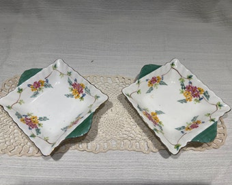 Set of two beautiful Staffordshire small trinket trays