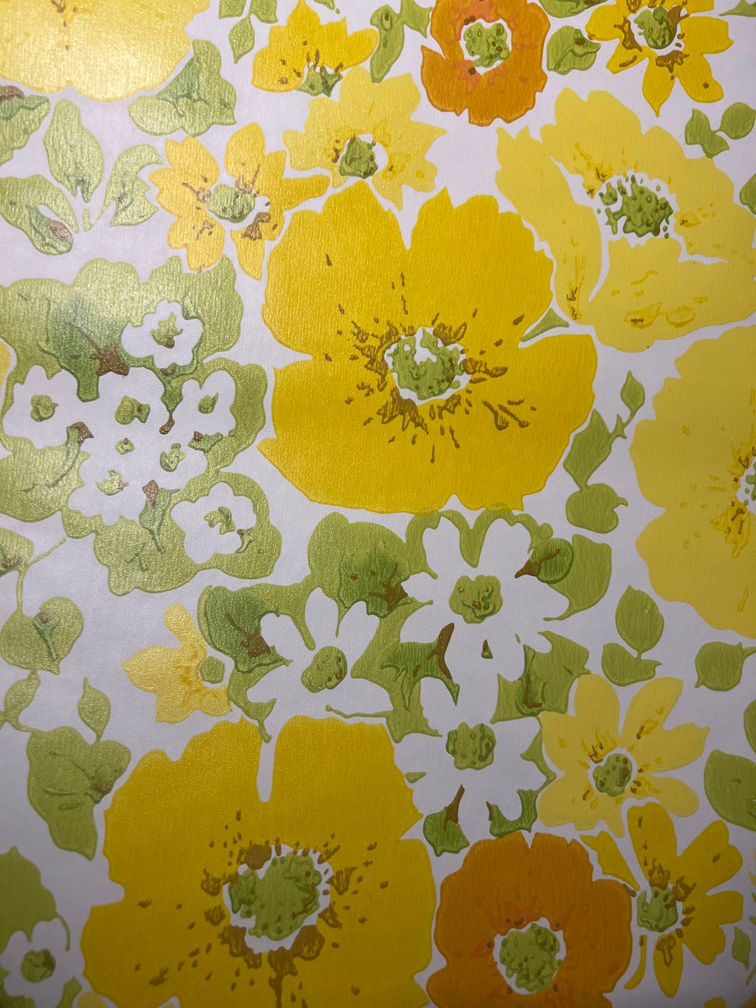 Vintage Original 1960s Floral Wallpaper Etsy