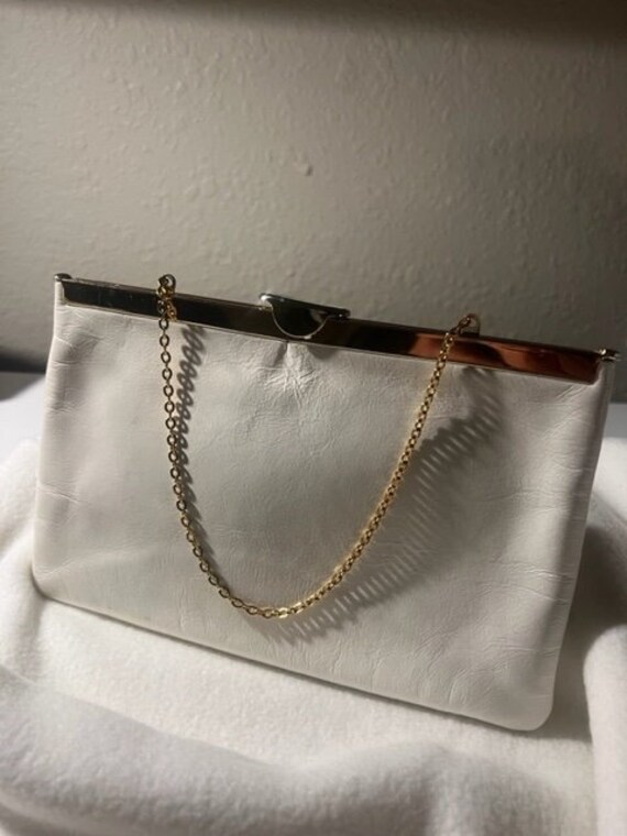 Vintage Etra Authentic Leather Off-White Purse