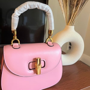 Pink Leather Crossbody Handbag image 1