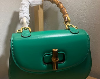 Green Bamboo Cross Body Handbag