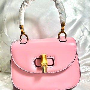 Pink Leather Crossbody Handbag image 5