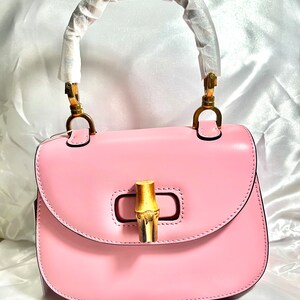 Pink Leather Crossbody Handbag image 2