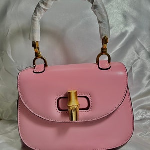 Pink Leather Crossbody Handbag image 6