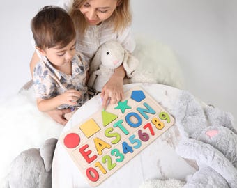 Wooden Name Puzzle | Gift for Kids | Name Puzzles for Toddlers | Montessori Baby Toys | First Birthday Gift | Baby Shower Gift