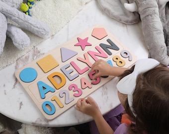 Montessori Busy Board | Personalized Puzzle | Sensory Activity | Wooden Toys | Baby Boy Gift | First Christmas Gift | Unique Birthday Gift
