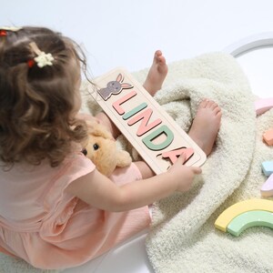 Easter Basket Stuffers by PuzzlElla | Name Puzzle | Easter Basket Name Puzzle | Wooden Name Puzzle | Toddler Toy | Baby Gift | Gift for Kids