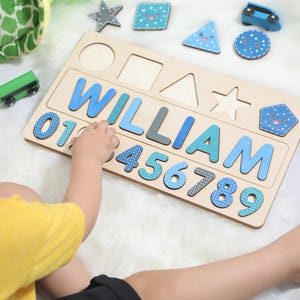 Wooden Name Puzzle by PuzzlElla | Toddler Toys | Baby Girl Gifts | Gift for Kids | Baby First Christmas Gift | Birthday Gifts