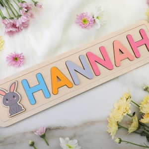 Easter Basket Stuffers by PuzzlElla | Name Puzzle | Easter Basket Name Puzzle | Wooden Name Puzzle | Toddler Toy | Baby Gift | Gift for Kids