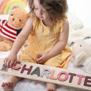 Wooden Name Puzzle | Gift for Kids | Name Puzzles for Toddlers | Montessori Baby Toys | First Birthday Gift | Baby Shower Gift | Easter Gift