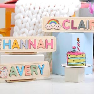 Easter Basket Stuffers, Easter Basket Name Puzzle, Wooden Name Puzzle by Playwood Name Puzzle | Toddler Toys | Baby Gifts | Gift for Kids
