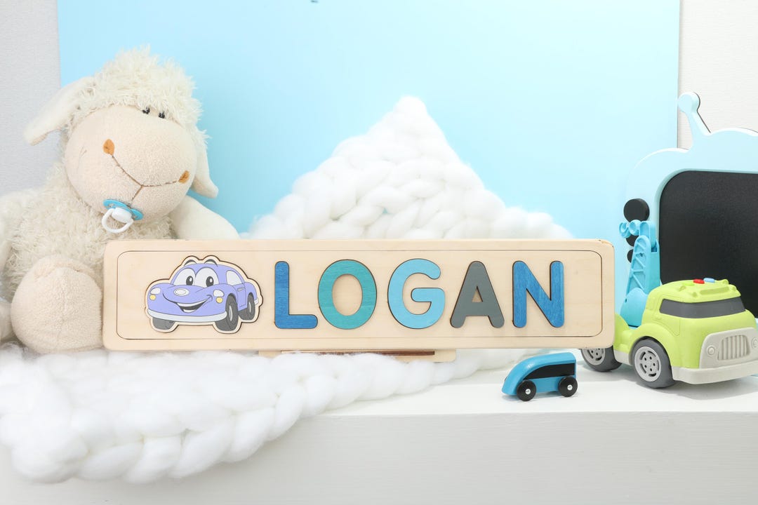 Name Frame Toy Custom Handmade Name Puzzle With Figure, Wood Toy, Christmas Gifts for ...
