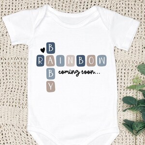 Rainbow Baby Coming Soon Bodysuit, IVF Baby, Rainbow Baby Bodysuit, Miracle Baby Reveal, Rainbow Baby Announcement, Crosswords Baby