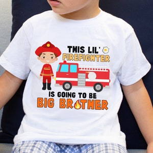 Firetruck Big Brother Shirt, Fireman Shirt, Firefighter Big Brother Announcement Shirt, Pregnancy Announcement Baby Reveal Pregnancy Reveal