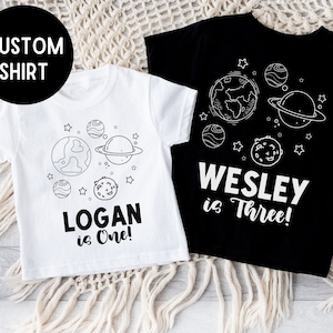 Space Birthday Shirt, Astronaut Outer Space Birthday TShirt, Custom Rocket Shirt Birthday, Personalized Matching Birthday Shirt Family