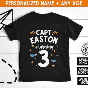 Airplane Birthday Shirt, Aviation Kids Birthday Boy TShirt, Jet Personalized Birthday Outfit, Airplane Party, Custom Airplane Birthday Tee