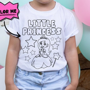 Little Princess Coloring Shirt For Kids, Color Me T-shirt Activity For Children, Color In Activity Toddler T-shirt, Fun Birthday Favor